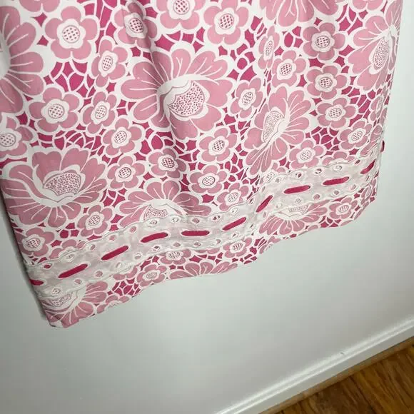 Vintage Lilly Pulitzer Sleeveless Shift Dress Womens 8 Pink White Floral Lace - Picture 5 of 9